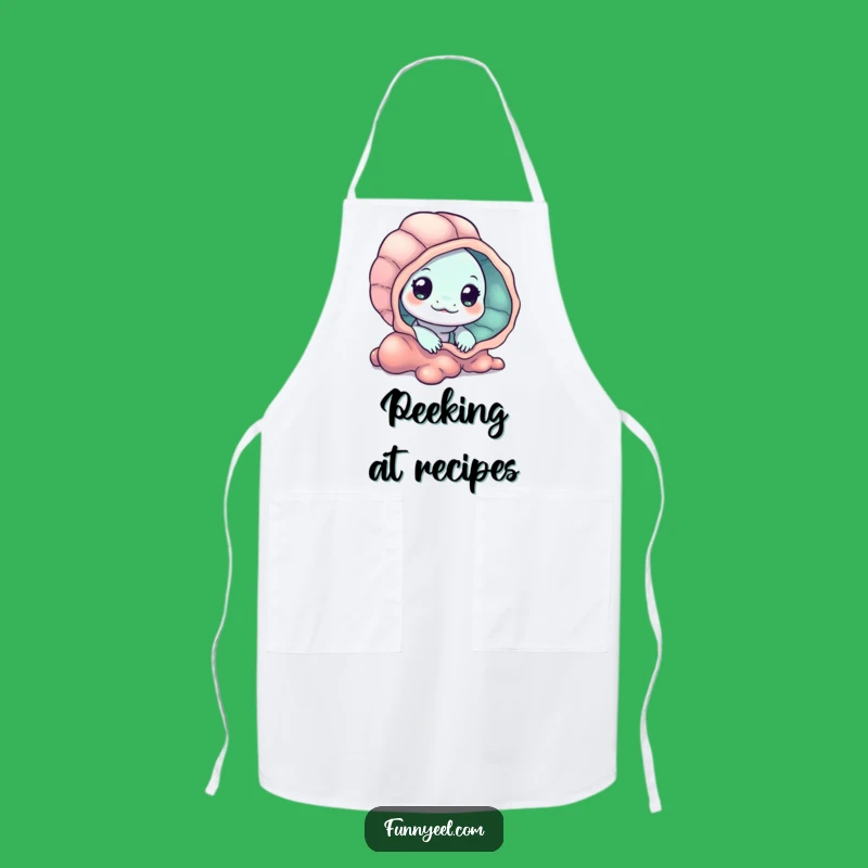 Playful Kawaii Eel Seashell Apron: Fun Kitchen Wear and Hilarious Gift for Chefs