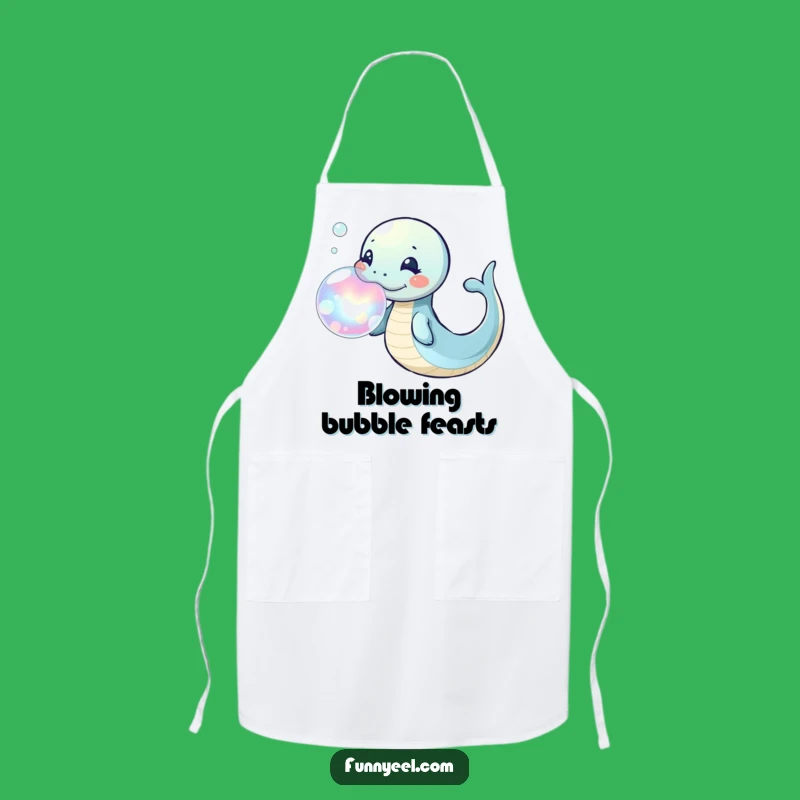 Playful Kawaii Eel Bubble Ring Apron: Fun Kitchen Wear and Hilarious Gift for Bakers