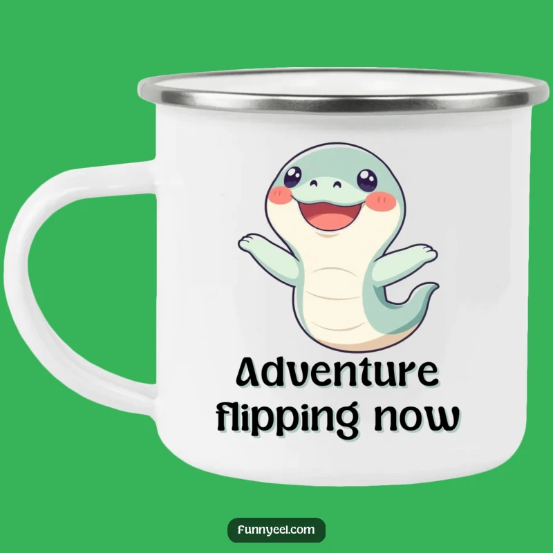 Funny Kawaii Eel Flip Camping Mug: Adventure-Ready & Hilarious Gift