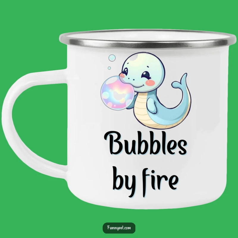 Adventure Kawaii Eel Bubble Ring Camping Mug: Fun Outdoor Drinkware, Funny Gift for Explorers