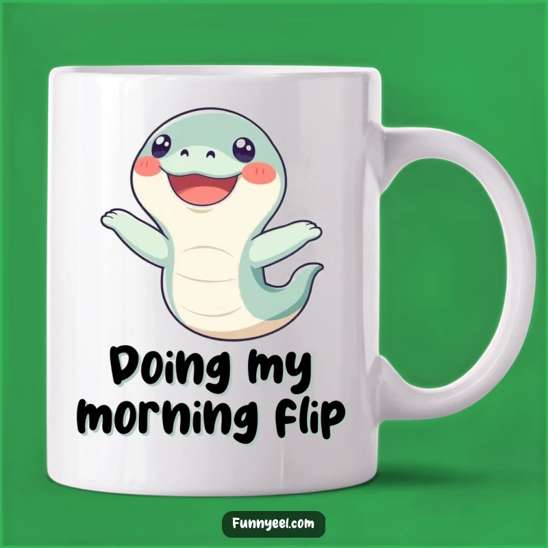 Funny Kawaii Eel Flip Mug: Hilarious Gift for Eel Lovers and Grin Enthusiasts