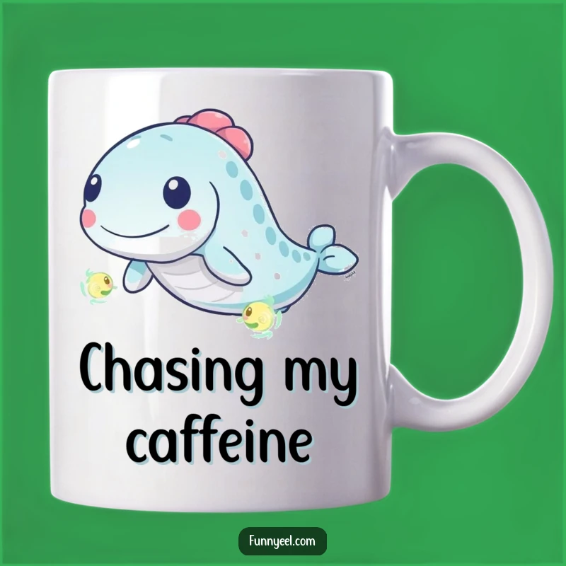 Funny Kawaii Eel Plankton Chase Mug: Energetic & Whimsical Gift