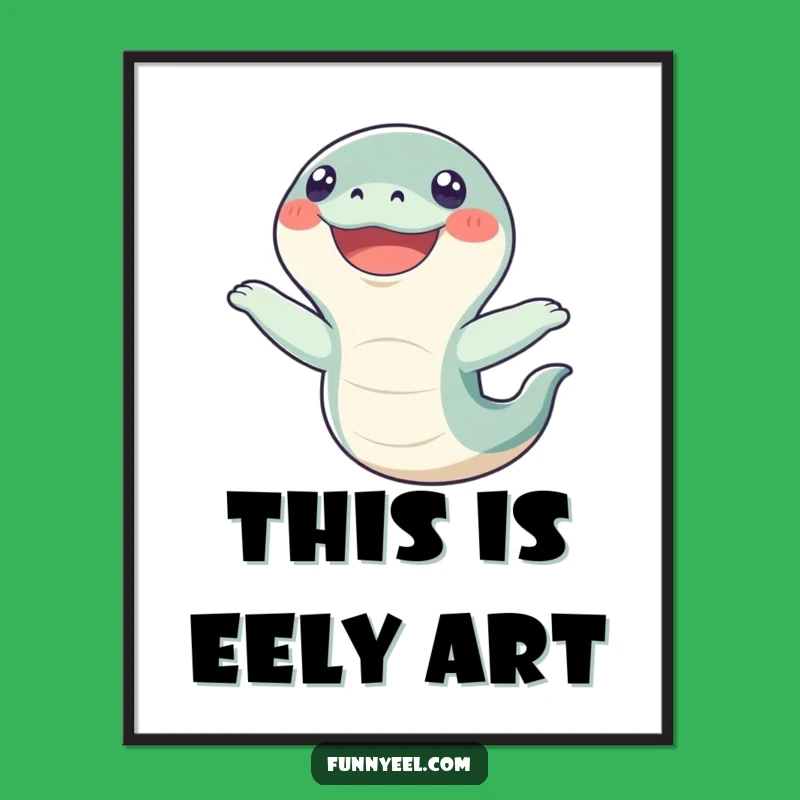 Funny Kawaii Eel Flip Digital Art: Hilarious Decor & Instant Gift
