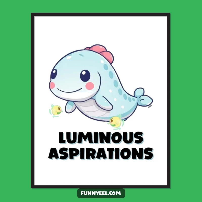 Funny Kawaii Eel Plankton Chase Digital Art: Vibrant & Instant Gift