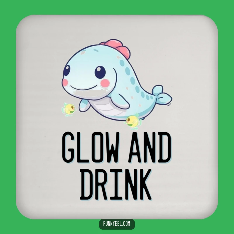 Funny Kawaii Eel Plankton Chase Drink Coaster: Protect & Amuse Guests