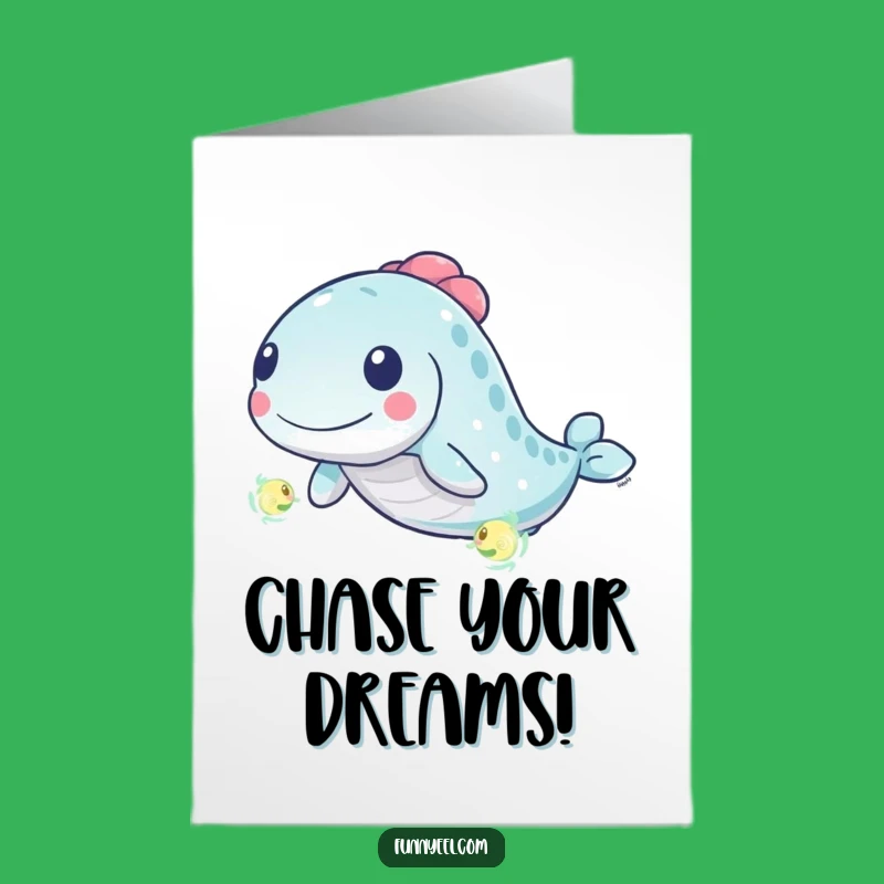 Free Printable Birthday Card: Energetic Eel Chasing Fun for Joyful Greetings