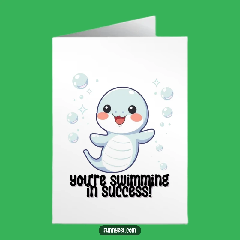 Free Printable Eel Congrats Card: Wiggle Your Way to Success!