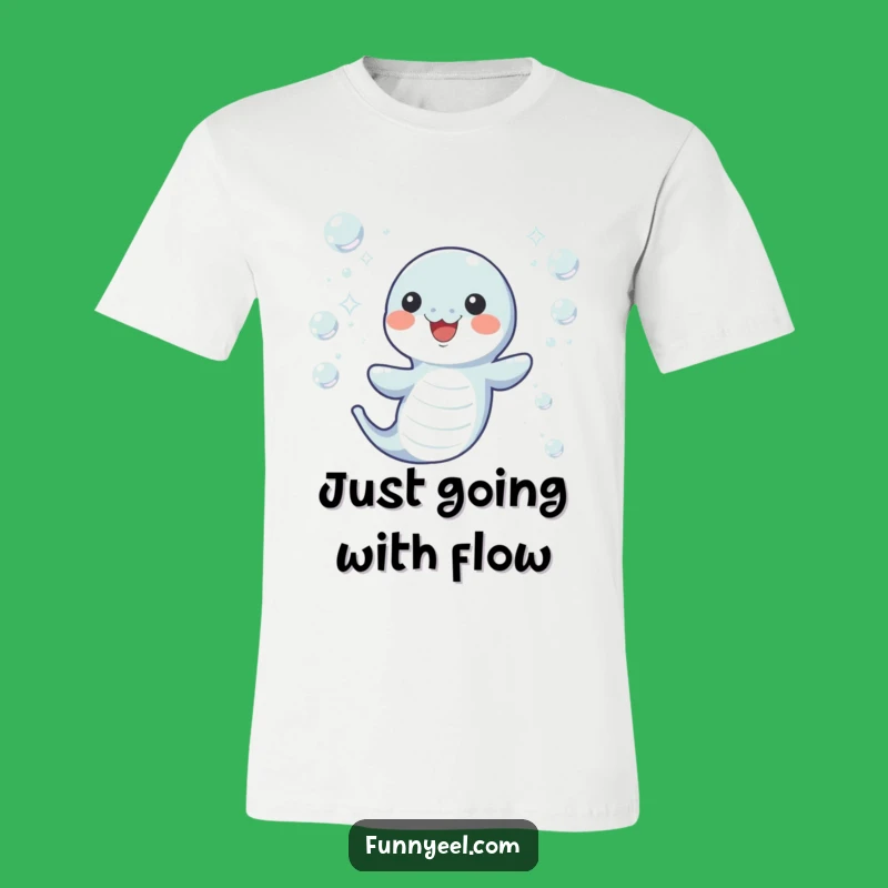 Funny Kawaii Eel Bubble T-Shirt: Playful Aquatic Apparel and Hilarious Gift for Ocean Lovers