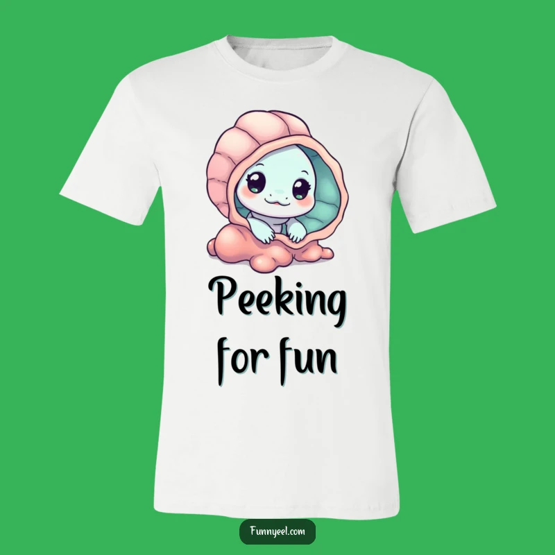 Funny Kawaii Eel Seashell T-Shirt: Playful Ocean Apparel and Hilarious Gift for Explorers